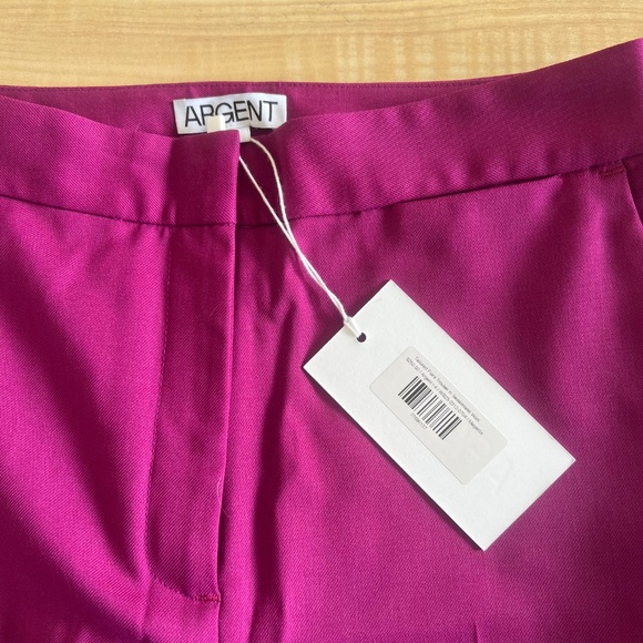 ARGENT Tailored Flare Trouser in Seasonless Wool Size 4 Magenta - Picture 6 of 7